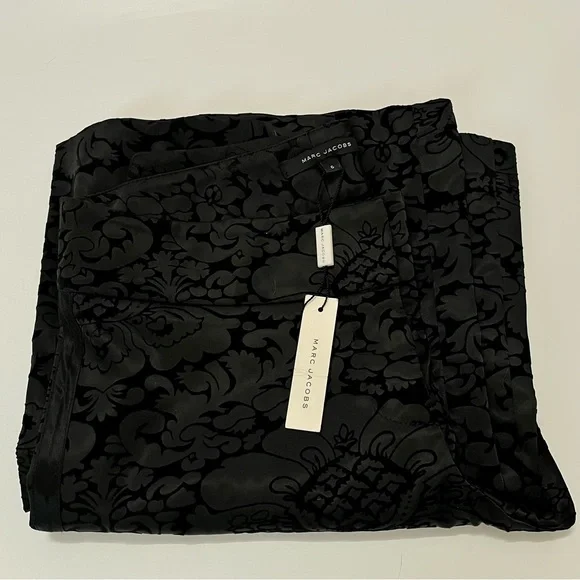 Marc Jacobs Velvet Burnout Brocade Print Wide Leg Trouser Pants 6 Brand New NWT - Picture 11 of 11